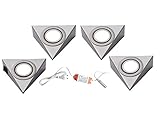 LED Unterbauleuchte Pira Dreieckstrahler 2er - 5er Set Küchen- und Vitrinenleuchte Vitrinenlampe neutralweiß Anbauleuchte Anbaulampe Küchenleuchte Küchenlampe Unterbaulampe Möblelleuchte (4er Set)