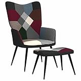 BULANED Relaxsessel mit Hocker, Kinosessel, Ohrensessel, Heimkino Sofa, Relax Sessel, Schlafsessel, Tv Möbel, Tv Sessel, Patchwork Stoff