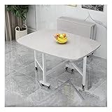 Ttedoye Moderner Esstisch für 5-6 Personen, Esszimmertisch, vielseitiger Klapptisch mit 6 Rädern, ausziehbar aus Holz, Multifunktionaler Studiertisch, Bürocomputertisch,Platzsparend,weiße