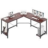 sogesfurniture Schreibtisch, L-förmiger Computertisch, Eckschreibtisch, großer Arbeitstisch Bürotisch Ecktisch PC Tisch Winkelschreibtisch für Zuhause Büro, (150+150)*55 * 76.2 cm, Walnuß