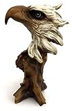 WQQLQX Statue Eagle Kopf Büste Skulptur Puppe Sammlung Statue Tier Schmuckhandwerk Dekoration Wohnaccessoires Geschenk Holz Carving Figuren Skulpturen