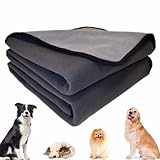 wasserdichte Hundedecke Grosse Hunde 152x127cm waschbar Hundedecke Katzendecke Sofaschutz Warme Weiche Hundebett Hundematte Haustier Decke Beidseitiger für Große Hunde Katzen Sofa Outdoor, Grau