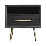 ESSBAG Beistelltisch, Tisch Nachttisch Mode Moderner Nachttisch Retro Massivholz Nachttisch Einfache kleine Wohnung Wohnzimmer Nachttisch mit Aufbewahrung für Schönheitsaufbewahrung Kleine Konsole