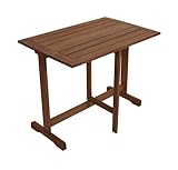 gartenmoebel-einkauf Balkontisch Klappentisch Porto 90x60cm aus Eukalyptus Holz, braun geölt, FSC®-Zertifiziert, Outdoor