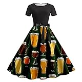 YULONGESS Dirndl Damen, Trachtenrock Frauen Oktoberfest Kostüm für Oktoberfest Kleider Dirndlkleid Costume 2023 Drindl Frauenkostüm Beer Taverne Frauenkleid Für Oktoberfest Drei Teilig Grosse Grössen