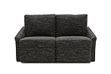 DOMO Collection Relax Couch | Dauerschläfer Boxspring Sofa mit Schlaffunktion | 2-Sitzer Schlafsofa Gästebett | 168 x 96 x 86 cm | schwarz