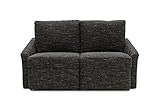 DOMO Collection Relax Couch | Dauerschläfer Boxspring Sofa mit Schlaffunktion | 2-Sitzer Schlafsofa Gästebett | 168 x 96 x 86 cm | schwarz