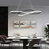 LED Pendelleuchte Esstisch Schwarz Modern Hängeleuchte Dimmbar Esstischlampe mit Fernbedienung, Hängelampe Höhenverstellbar, Hängend Lampe für Esszimmer, Wohnzimmer, Schlafzimmer, Küche