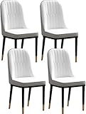 Yisss Esszimmerstühle Küche Esszimmermöbel Stühle Moderne Esszimmerstühle aus PU-Leder 4er-Set, gepolsterte, weiche Sitzküchenstühle mit hoher Rückenlehne und Metallstuhlbeinen für Wohnzimmer, ESS
