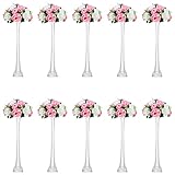 Nuptio Hochzeitsaufsätze für Glasvasen 10 Stück 50cm Hohe Federn für Vasen Tischaufsatz Klarer Schlanker Blumenständerhalter für Geburtstagsfeier Jubiläumsempfang Abendessen Dekoration