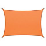 Floordirekt Wasserabweisendes Sonnensegel 3 x 5 m, Orange - Rechteckig - für Garten, Terrasse und Balkon - UV-abweisend & wetterfest