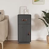 Youuihom Küchenschränke, Bodenschränke, Freistehende Schränke, Geeignet für Wohnzimmer, Schlafzimmer, Küche oder Bad, Sideboard Grau 34x40x75 cm Massivholz Kiefer