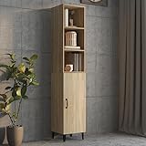 RAUGAJ Highboard Sonoma Eiche 34,5x34x180 cm Holzwerk,Artikelfarbe-Sonoma Eiche