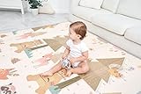 Babymatte Kindermatte Baby Spielmatte 180x200x1.5cm. Wendefähige und ungiftige Dicke Faltbare wasserdichte Schaumstoff Kinderteppich. Krabbelmatte Spiel-Teppich Bodenmatte Kinder-Matte Geschenk Baby
