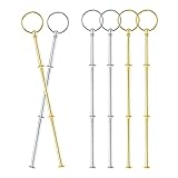 Sctmda Etageren Stangen Set 6 Sets Etageren Stangen Gold Metallstange Mittellochausstech Etagere Stangen Set Mittellochausstech Metallstangen Mittellochausstech Silber für 2 bis 3 Etagere Etage Torten