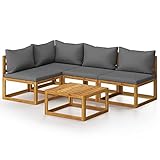 Festnight Gartenlounge Loungemöbel Terrasse Gartenmöbel Set Holz Garten Lounge Sofa Outdoor Couch Set Sitzgruppe Garten Sofagarnitur Terassenmöbel Massivholz 5-TLG