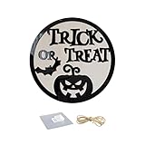 MNRIUOCII Halloween Holz Ornamente Fledermaus Katze Wohnzimmer Schlafzimmer Dekoration Anhänger Hänge Schaukelsessel Personen