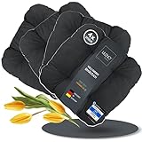 LILENO HOME 4er Set Stuhlkissen Schwarz (38x38x8 cm) - Sitzkissen für Gartenstuhl, Küche oder Esszimmerstuhl - Bequeme UV-beständige Indoor u. Outdoor Stuhlauflage als Stuhl Kissen