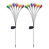 Solar-Gartenleuchten, 2 Stück Gartenleuchten Für Den Außenbereich, Lichter Im Heißluftballon-Stil, Farbenfrohe, Voll Schwankende Solarleuchten, Regensichere Dekorative Gartenleuchten Für Den Außenbere