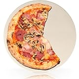 Stimo Pizzastein rund Backstein ∅33cm rund für Ofen und Grill Pizza und Flammkuchen, 43439, Beige