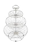 Auroni Obst Etagere rund 3 stöckig Obstkorb Metall Draht - Silber/Chrom - Obstschale Obstständer mehr Platz auf der Arbeitsplatte Küche - 47 cm hoch, max. Durchm. 30 cm zum Geschenkidee