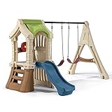 Beauty.Scouts Kinderspielhaus Pumba aus Kunststoff 213,4x283,2x190,5cm bunt mit Schaukel + Rutsche Kunststoffspielhaus Spielhaus Kinder Spiel Haus Outdoor