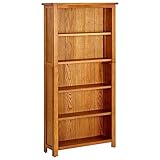 DCRAF Möbelset 5 Etagen Bücherregal 70x22x140 cm Eiche massiv