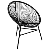 vidaXL Stuhl Lounge Sessel Gartenstuhl Esszimmerstuhl Korbsessel Gartensessel Gartenmöbel Lounge Balkonstuhl Rattanstuhl Poly Rattan Schwarz