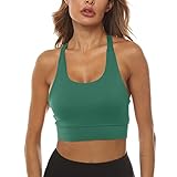 34b Regal-BH Damen Fitness Schöner Hot Sexy Yoga BH Rücken Plug Handytasche Yoga BH Sport BH Dunkles Top Frauen, grün, XX-Large