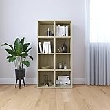 BULANED Bücherregal/Sideboard, Kommode Schlafzimmer, Kommoden & Sideboards, Wohnzimmerschrank, Flur Kommode, Zimmer Möbel, Sonoma Eiche 66×30×130 cm Spanplatte