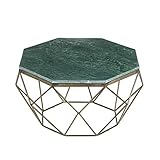 riess-ambiente.de Eleganter Couchtisch Diamond 70cm grün Messing mit Marmorplatte Wohnzimmertisch Tisch