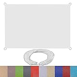 Sonnensegel Wasserdicht 1.5 x 2.8 m Sonnenschutz Premium PES Polyester Segel Baldachin Sonnenschutz inkl Befestigungsseile für Außenbereich,Garten, Weiß