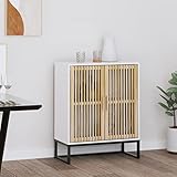 Tidyard Sideboard Aufbewahrungsschrank Lagerschrank Kommode Highboard Mehrzweckschrank Standschrank Beistellschrank Schrank für Wohnzimmer, Weiß 60x30x75 cm Holzwerkstoff