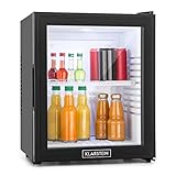 Klarstein Kühlschrank, Mini Kühlschrank mit Glastüre, Mini-Kühlschrank für Getränke, Snacks & Kosmetik, Kühlschrank Klein & Leise, Verstellbare Ablagen, Kleiner Skincare Kühlschrank 12-18°C, 32L