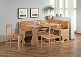wonido Truhen-Eckbankgruppe, Buche Natur Dekor BZW. Buche massiv naturfarbig; Eckbank, 2 Stühle und Vierfußtisch; Bezug: Mikrofaser Terracotta; Eckbank variabel aufbaubar