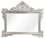Casa Padrino Barock Wandspiegel Silber 190 x H. 155 cm - Wohnzimmer Spiegel im Barockstil