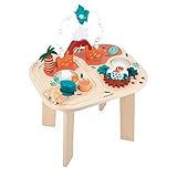 Janod Dinosaure-8 Dinosaurier-Aktivitätstisch-8 Aktivitäten-Lernspielzeug-Feinmotorik und Fingerfertigkeit-Spielzeug aus FSC-Holz-Ab 12 Monate, J05825, Mehrfarbig