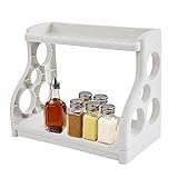 Rubeyul Gewürzregal - Doppelschichtiger Aufbewahrungshalter für die Küche,Multifunktionaler Organizer mit abnehmbaren Regalen, Gewürzaufbewahrung, für Badezimmer und Schlafzimmer
