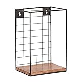 Ringo-Living Vintage Wandregal Holz mit Schwarz Metall 20 cm Breit Deko Holzregal Industrial Regal, Tv Wandregal hängend, Wanddeko Wohnzimmer, Schlafzimmer, Esszimmer, Bücherregal Wand für Bücher