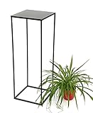 DanDiBo Blumenhocker Metall Schwarz Eckig Höhe 82 cm Blumenständer Beistelltisch 434 Blumensäule Modern Pflanzenständer Pflanzenhocker