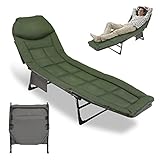 Gimisgu Karpfenliege 200 x 64 x 32 cm, Angelliege Bed Chair mit Aufbewahrungstasche, Faltbar, Maximale Belastung 150 kg, Gepolstertes Campingbett