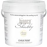 bianco Shabby® Avorio 2022 Kreidefarbe Wasserbasis für Alle Oberflächen einfach zu verarbeiten ohne schlechten Geruch - Chalk Paint Extra Matt (5 Liter)