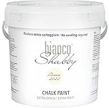 bianco Shabby® Avorio 2022 Kreidefarbe Wasserbasis für Alle Oberflächen einfach zu verarbeiten ohne schlechten Geruch - Chalk Paint Extra Matt (5 Liter)