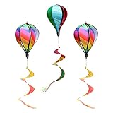 DOITOOL 3Pcs Regenbogen Heißluft Ballon Garten Windräder Bunte Hängen Wind Außen Yard Decor Rasen Dekorationen Zufällige Farbe