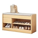 GAJUST Mit Stauraum Schuhablage, Schuhbank Mit Sitzfläche, Schuhständer Mit 2 Ablagen, Multifunktion Sofa Aufbewahrungsbox Sitzhocker