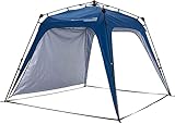 Lumaland Outdoor Pavillon 2,5 x 2,5m | Wasserdicht & UV-Schutz | Gartenzelt inkl. 1x Seitenteil & Tasche & Heringe | Robuster Camping & Partyzelt | Pop Up Zelt Aufbau in 2 Minuten [Blau]