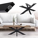 ML-Design Tischgestell Spider 98x58x43 cm, Schwarz, Kreuzgestell Kreuz X-Design Tischfüße Möbelfüße, Schwerlast Tischkufen Stahl, Metall Tischbeine, DIY Couchtisch, Industriedesign, einfache Montage