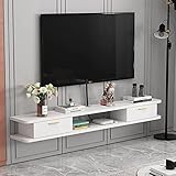 Wandmontiertes TV-Gerät, wandmontierte Medienkonsole mit 2 Türen, 47,2 Zoll, schwebendes TV-Ständer, Komponentenregal, Unterhaltungs-Multimedia-Aufbewahrungsregale für Wohnzimmer, 9 Farben/E