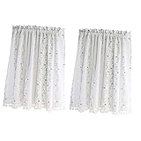 Artibetter 2 Stück Kurze Vorhänge Transparenter Duschvorhang Flächenvorhänge Blumen-Duschvorhang Café-Badezimmer-Vorhänge Fenstervorhang Paneele Küchenvorhänge Floraler Vorhang