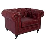 Clubsessel Chesterfield Vintage Leder Royal Rouge Sessel Designsessel Ledersessel